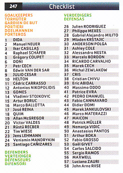 Checklist 1 2007/08 Panini Champions League #247